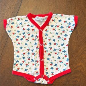 Red and White Baby Bodysuit